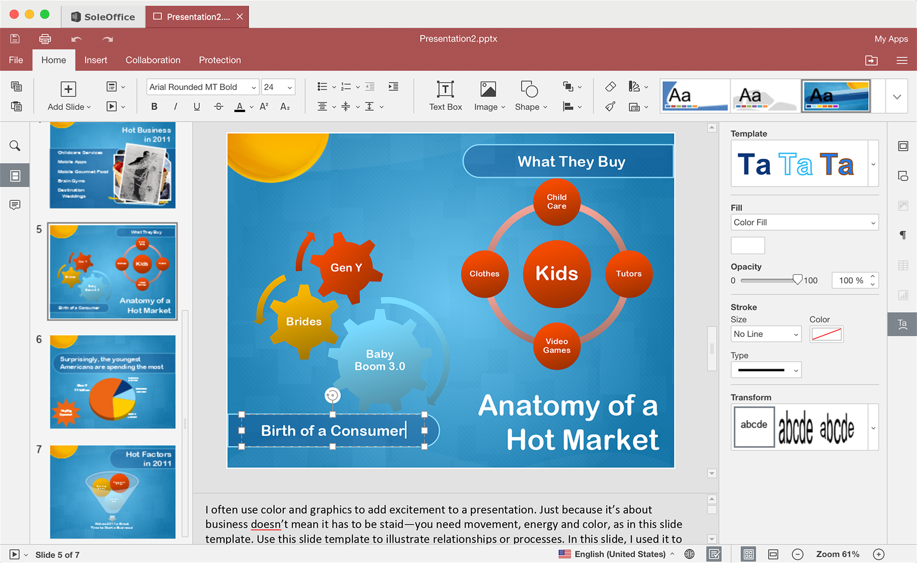 Presentation Editor Screenshot
